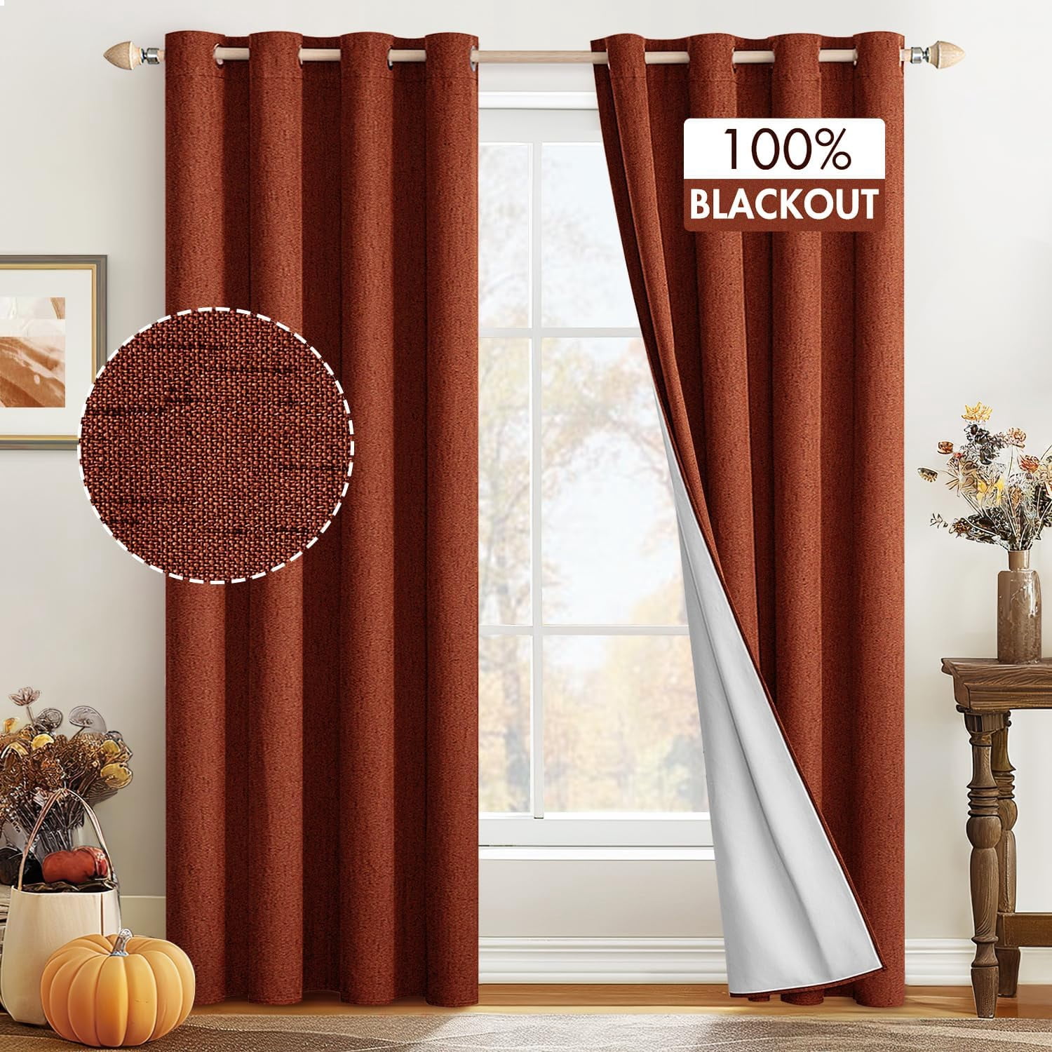Burnt Orange Curtains Blackout