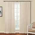 thumbnail image 1 of Linen Textured Pinch Pleat Curtain for Living Room, Room Darkening Window Curtain Panel for Bedroom, Privacy Drape with Double Layer (72 x 84 Inches, 1 Panel, Sand Beige) outdoor curtains, 1 of 6
