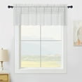 thumbnail image 1 of Linen Textured Short Curtain Valance, Rustic Rod Pocket Valance, 1 of 9