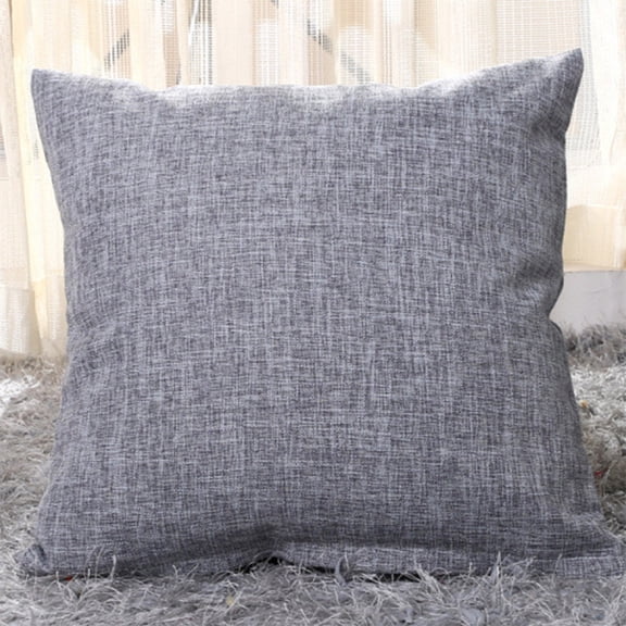 Linen Textured Throw Pillow with Soft Insert, 18x18 Inch Square Decorative Couch Cushion for Living Room Sofa and Bed Setup