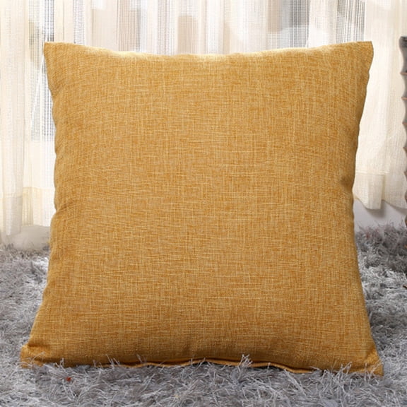 Linen Textured Throw Pillow with Soft Insert, 18x18 Inch Square Decorative Couch Cushion for Living Room Sofa and Bed Setup
