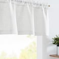 thumbnail image 1 of Linen Textured Valance Curtain Striped Kitchen Valance for Small Windows 18 Inch Light Filtering Vertical Stripe Modern Farmhouse Window Topper for Living Room Bathroom 1 Panel Green on White, 1 of 1