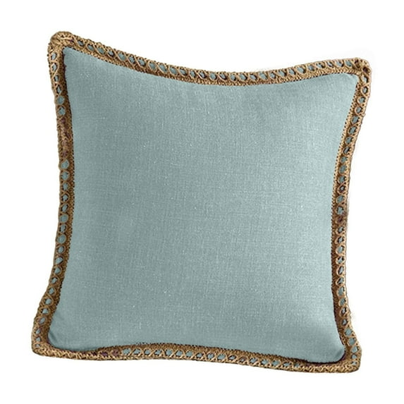 Linen Throw Pillow Cover Burlap Square Cushion Cover Pillow Sham for Bed Couch Living Room Holiday Decor, 18x18 Inches