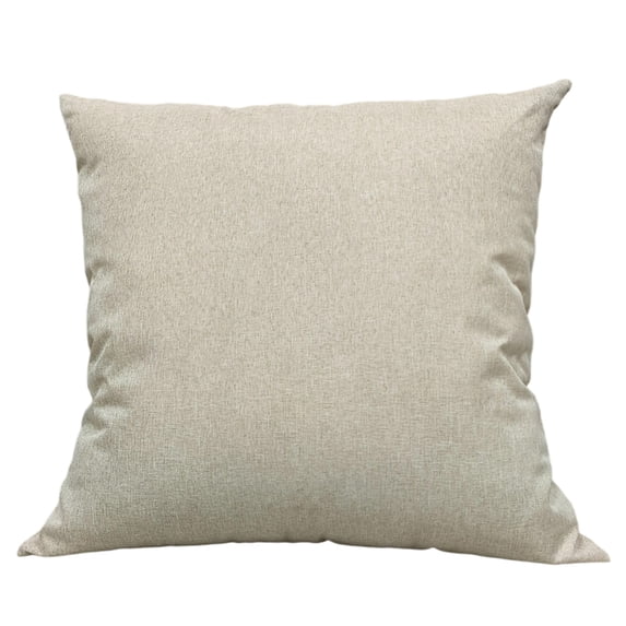 Linen Throw Pillow with Insert 17.7x17.7 in Piped Edge Summer Indoor Outdoor Decorative Cushion for Home ( Beige )