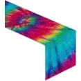 thumbnail image 1 of Linen Tie Dye Table Runner Hippie Table Decoration and Supply for Home Kitchen Dinning Room (13" x 108"), 1 of 5