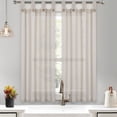 thumbnail image 1 of Linen Tier Curtains with Solid Button, Rod Pocket Kitchen Cafe Curtain Valance, 1 of 8