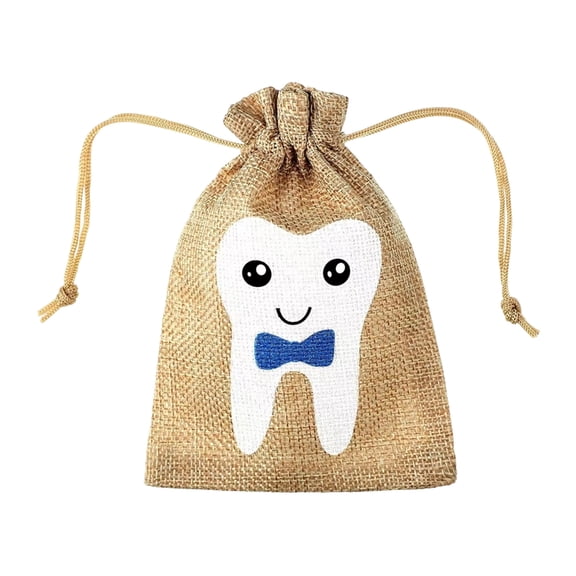 Linen Tooth Fairy Pouch for Milk Teeth, Keepsake Bag for Youngster Teeth Storage, Tooth Storage Bag for Tooth Fairy Tradition, Memory Pouch for First Lost Tooth, for Youngsterhood Memories