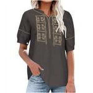 Linen Tops Summer Tops Trendy Oversized Button down Shirts for Women Short Sleeve Womens T Shirts Prime Plain T Shirts Tee Shirts Items Ordered by Me