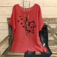 thumbnail image 1 of Linen Tops Summer Tops 2025 Trendy Short Sleeve T Shirts Trendy Womens Tops Long Sleeve Printed Tshirts Oversized Tshirts Western Items Ordered by Me, 1 of 5