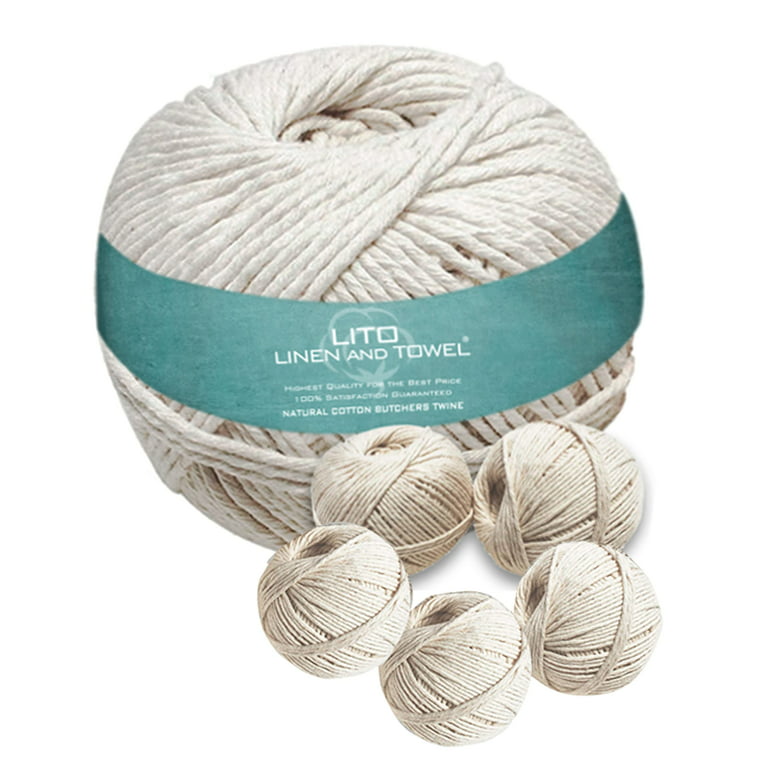 Linen and Towel Kitchen Twine, 100% Cotton Butchers Twine, Chef Grade  Baking Twine, Safe for Cooking Twine, Kitchen String, Baking String for  Trussing, DIY Craft, Natural, 11 Ply 200 Ft, Pack of 5 