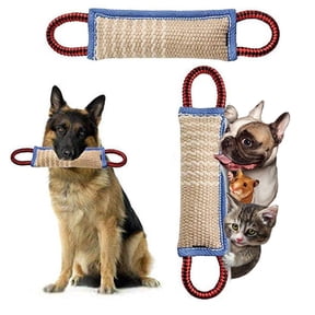 Linen Training Tug Toy for Dogs Aggressive Chewers Bite Stick with Durable Fabric for Interactive PlayGreen