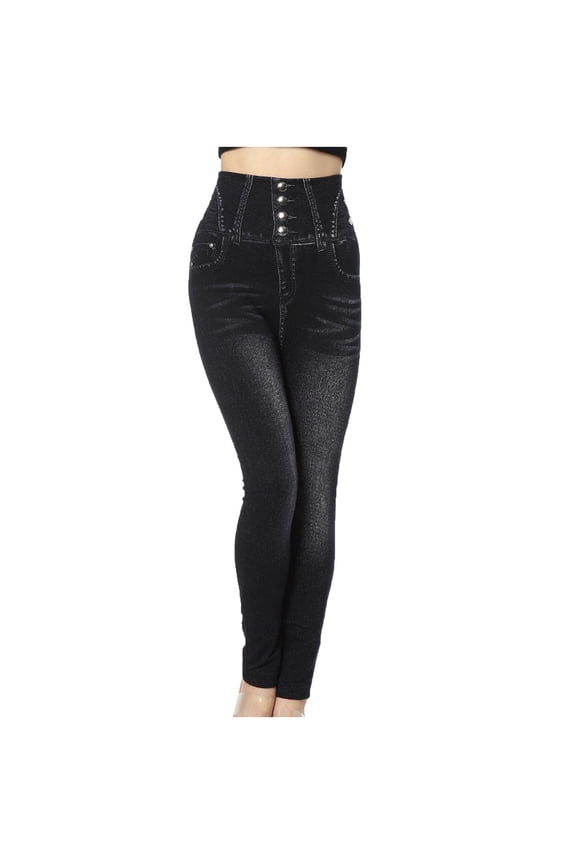 Linen Trousers for Women New Women's High Waisted Skinny Stretchy Denim Pants Curvy Jeggings Butt Lifting Jeans Womens Pants Black L