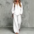 thumbnail image 1 of Linen Two Piece Sets for Women V Neck Zipper Matching Sets Loungewear Fall Travel Outfits Fashion 2026 ,2XL, 1 of 7