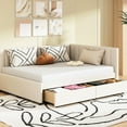 thumbnail image 1 of Linen Upholstered Daybed with Storage Drawers / Ideal for Home Storage and Relaxation, 1 of 2