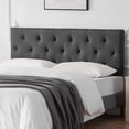 thumbnail image 1 of Linen Upholstered Headboard Full Size, Modern Diamond Tufting Solid Wood Full XL Headboard Only, Adjustable Height from 37” to 51” Head Board, Bed Frame or Wall Mount Headboards, Dark Grey, 1 of 8