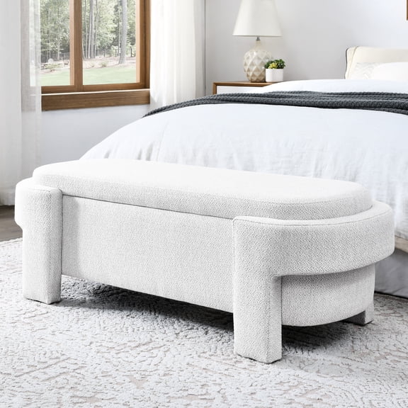 Linen Upholstered Storage Piece / Relaxing Window Seat in Bedroom