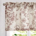 thumbnail image 1 of Linen Valance Curtain Fall Decor Farmhouse Red Floral Window Valance for Bedroom, 16 Inch French Country Flower Small Drapes for Kitchen Light Filtering Window Treatments Rod Pocket 1 Panel, 1 of 8