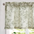 thumbnail image 1 of Linen Valance Curtain Farmhouse Sage Green Floral Window Valance for Bedroom, 16 Inch French Country Flower Small Drapes for Kitchen Light Filtering Window Treatments Rod Pocket 1 Panel, 1 of 8
