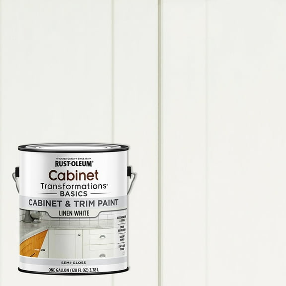 2 Pack, Linen White, Rust-Oleum Cabinet Transformations Basics Semi-Gloss Cabinet and Trim Paint- Gallon