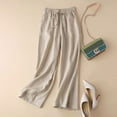 thumbnail image 1 of And Linen Wide Leg Pants For Women High Waisted Spring And Autumn Loose Slim Breathable Large Size Casual Straight Pants Womens Casual Romper Pants Casual Pants for Women Stretch Pant Suits for Women, 1 of 5