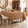 thumbnail image 1 of Linen World Fall Linen Tablecloth 90" x 60" Inch,French Linen Washable Rectangular Table Cloth for Dining,Outdoor,Weddings and Restaurants,Decorative Thanksgiving Christmas,Beige Hemstitch, 1 of 7