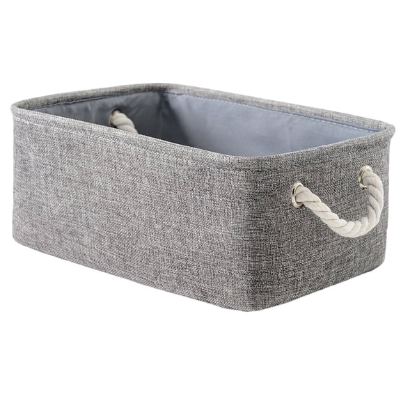 Linen Woven Storage Basket, Handmade Fabric Bin for Home Decor, Natural Fiber