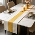 thumbnail image 1 of Linen Woven Table Runner, Farmhouse Style Long Dining Table Decor for Wedding Party Holiday Celebration, Heat & Oil Tabletop Protector, Versatile Home Kitchen Decoration, 1 of 6