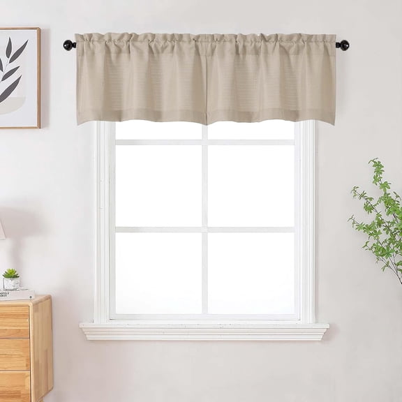 Linen alances for Windows 2 Panels, Soft Solid Airy Faux Linen Textured alance Curtains for Bathroom Basement Cafe Small Windows, Linen, 2 Pcs Each 30Wx14L Inch