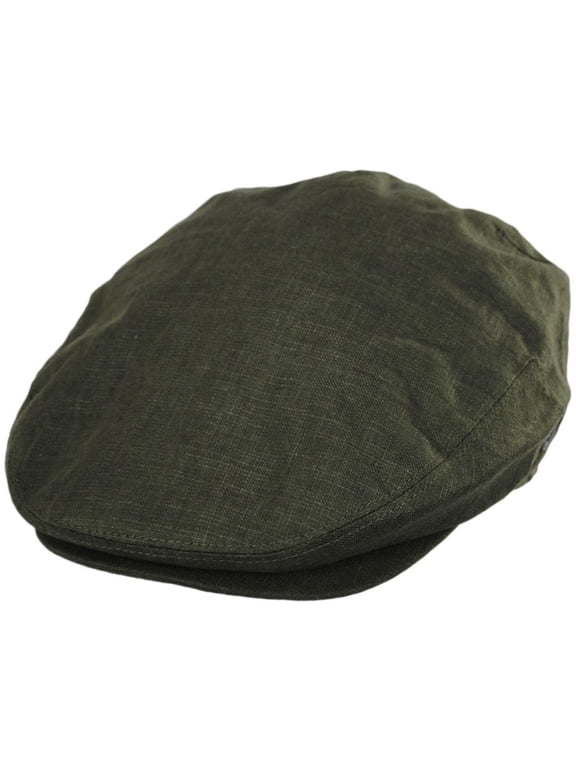 Linen and Cotton Ivy Cap - M - Olive Green