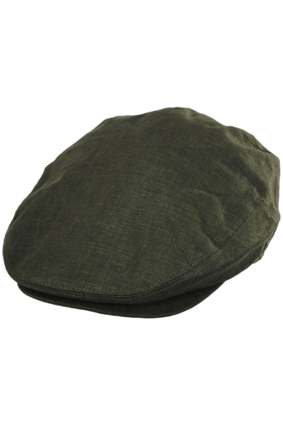 Linen and Cotton Ivy Cap - M - Olive Green