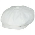 thumbnail image 1 of Linen and Cotton Newsboy Cap - L - White, 1 of 4