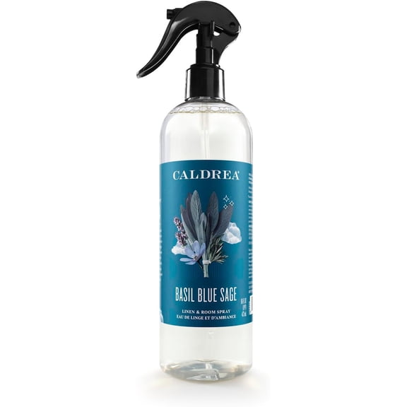 Linen and Room Spray Air Freshener, Made with Essential Oils, Plant-Derived and Other Thoughtfully Chosen Ingredients, Basil Blue Sage Scent, 16 oz