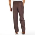 thumbnail image 1 of Linen blend drawstring pants for men. SIZE:S COLOR:BRN, 1 of 1