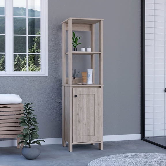 Linen cabinet with multiple shelves / Office supply storage / 59" height
