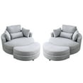 thumbnail image 1 of Linen fabric construction - Swivel and storage ottoman - Hotel waiting area - Spacious seating experience, 1 of 6