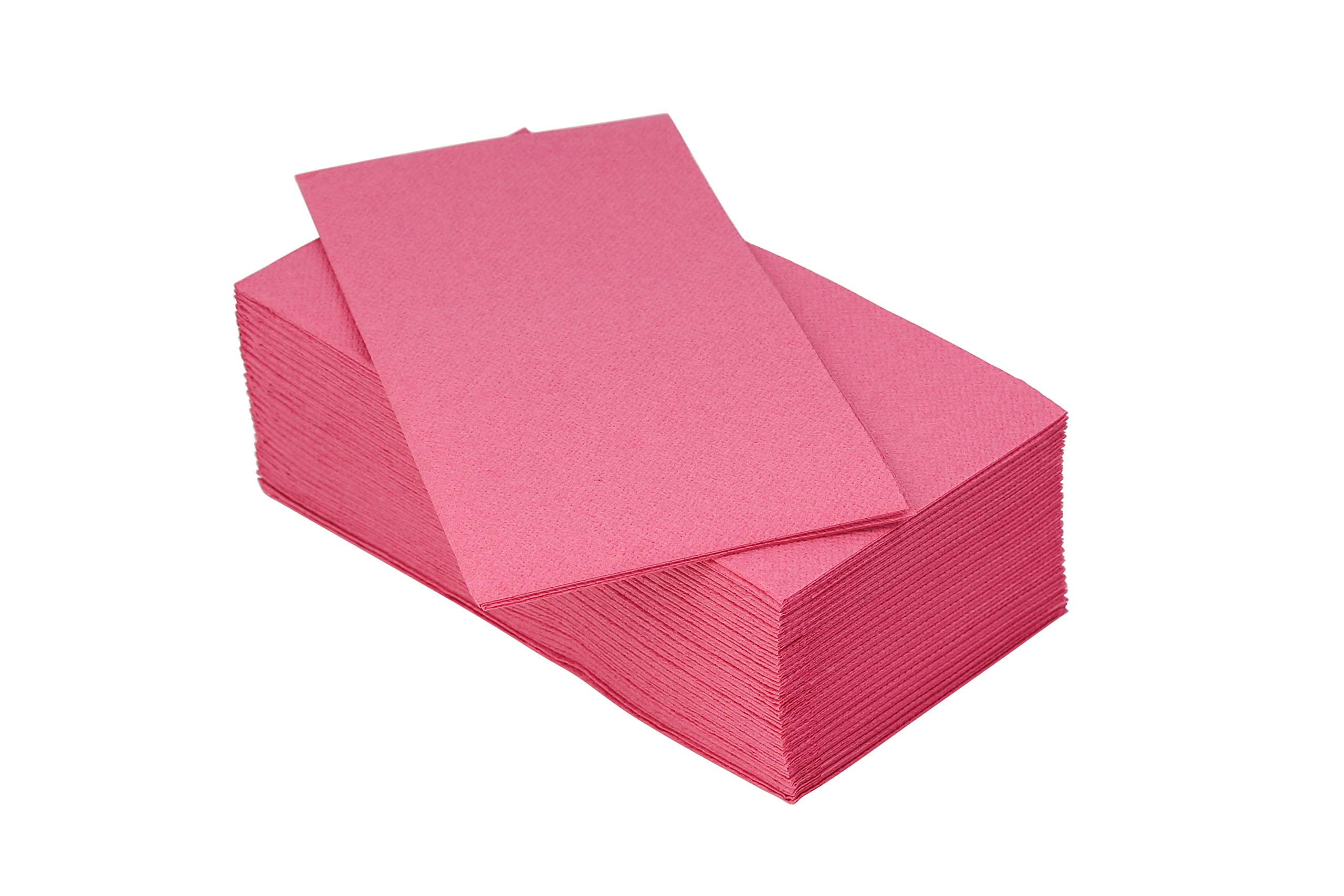 EcoQuality Pink Cloth Like Disposable Bathroom Hand Towels Dinner Paper Napkins 100 Guests EcoQuality