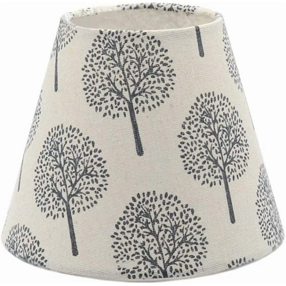 Linen-made Tree Pattern Fabrics Pendant Lamp Shade (Cream)