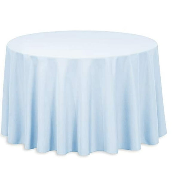 LinenTablecloth 108 Inch Round Polyester Tablecloth Baby Blue