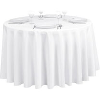 LinenTablecloth 108-Inch Round Polyester Tablecloth White