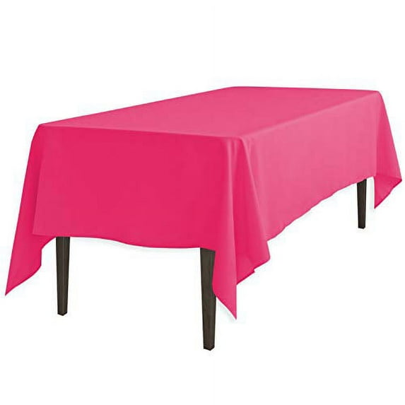 LinenTablecloth 60 x 126-Inch Rectangular Polyester Tablecloth Fuchsia