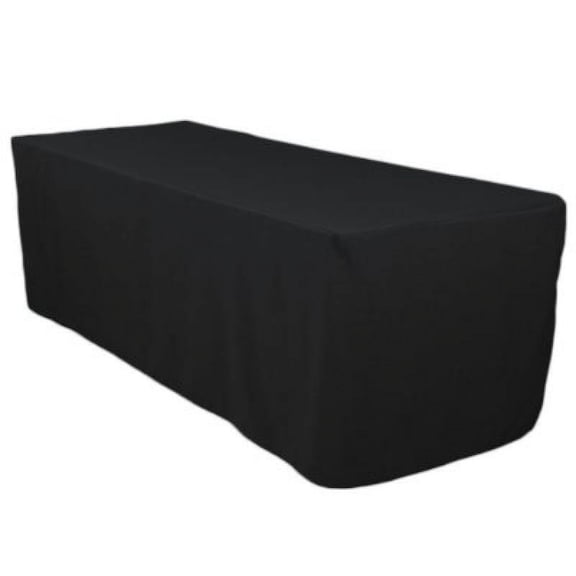 LinenTablecloth 8 ft. Fitted Polyester Tablecloth Black