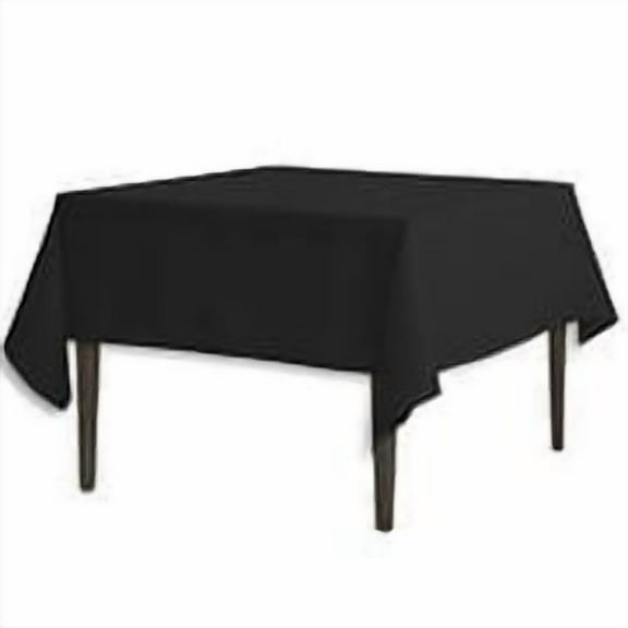 LinenTablecloth 85-Inch Square Polyester Tablecloth Black