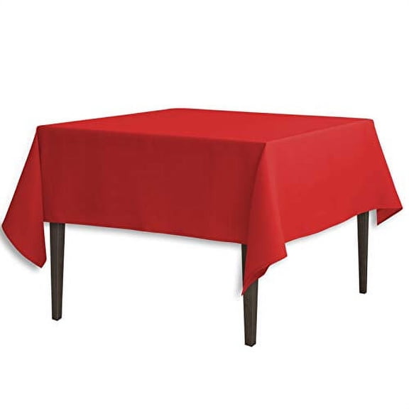 LinenTablecloth 85-Inch Square Polyester Tablecloth Red
