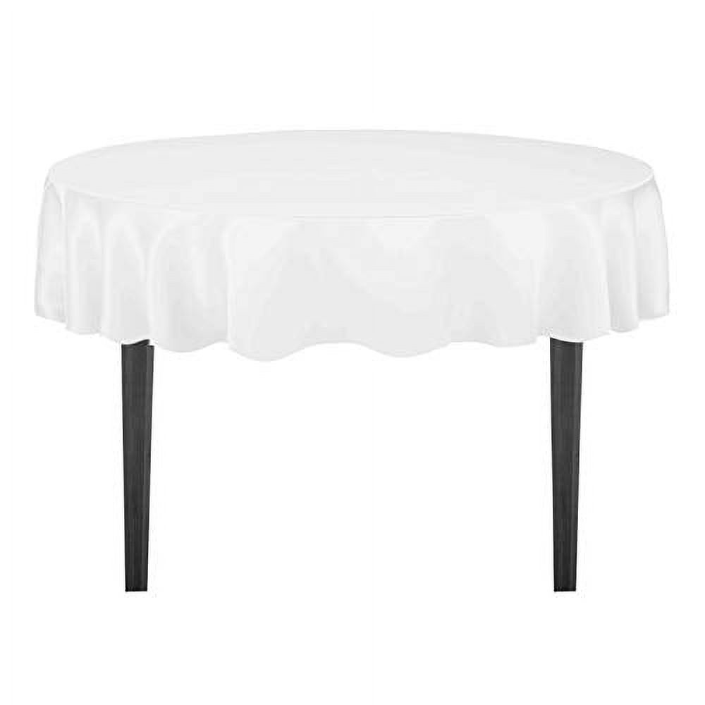 LinenTablecloth 90Inch Satin Tablecloth, Round, White