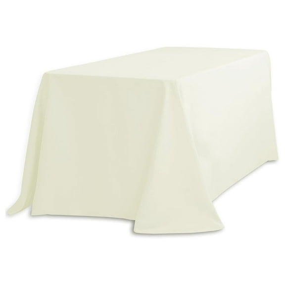 LinenTablecloth 90 X 132 in. Rectangular Economy Polyester Tablecloth Ivory