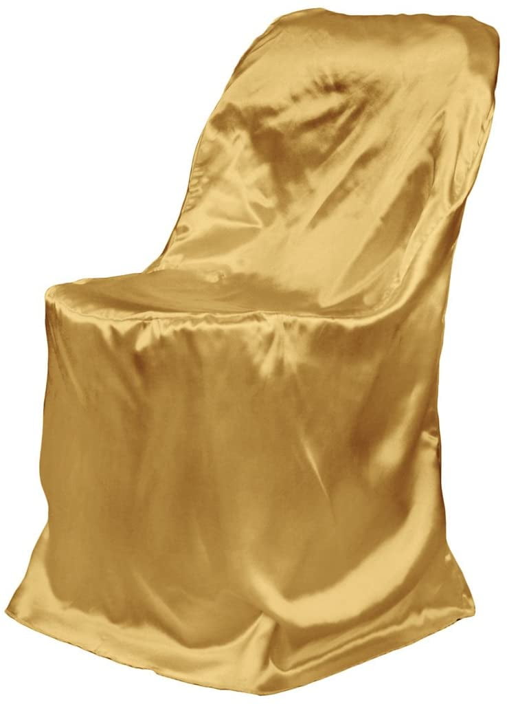 LinenTablecloth Satin Folding Chair Cover Gold