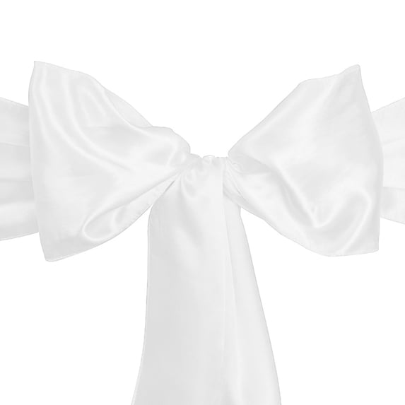 LinenTablecloth Satin Sash White (10 Pack)