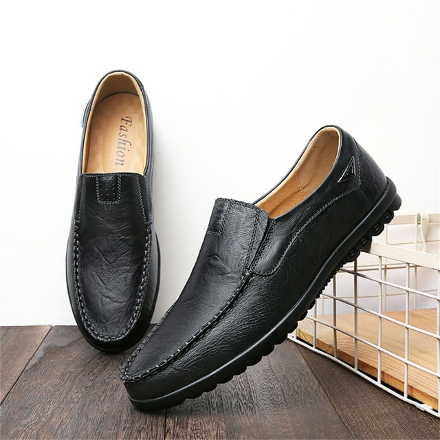 Linenghs Men's Casual Leather Fashion Boat Shoes - Walmart.com