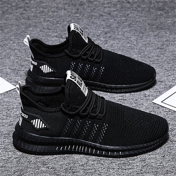 Linenghs Shoes for Men Running Breathable Walking Gym Sneakers Slip On Shoes Lightweight