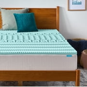 Linenspa 1.5" 7-Zone Cooling Gel and Green Tea Infused Memory Foam Mattress Topper, Full